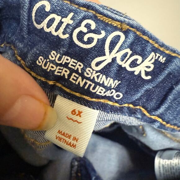 Cat & Jack Girls Jeans Size 6X Super Skinny Adjustable Waist - Picture 6 of 7